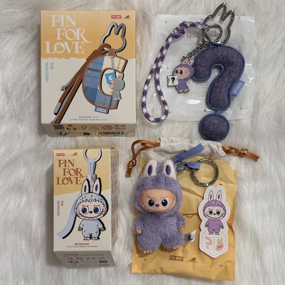  AUTHENTIC Labubu Pin for Love Plush Pendant + Letter Pendant Set – ? - Picture 1 of 5